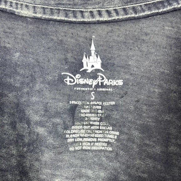 Disney Parks Walt Disney World Castle Mickey Navy Blue Burnout Tee T-Shirt Small - Picture 3 of 5